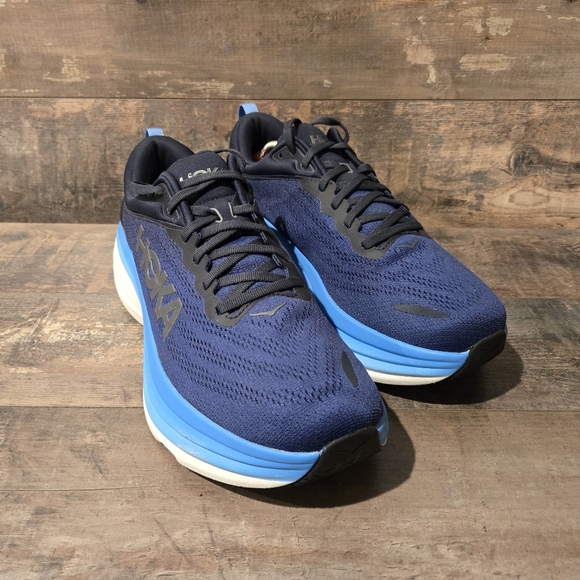 Hoka One Bondi 8 Running Shoes Outer Space / All Aboard Men's ● 12 D - Picture 2 of 7